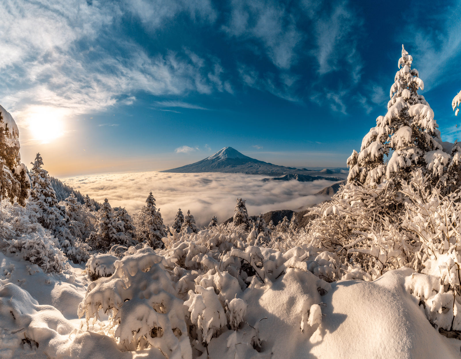 新道峠 雪原と富士の大パノラマ（新道峠・山梨県）