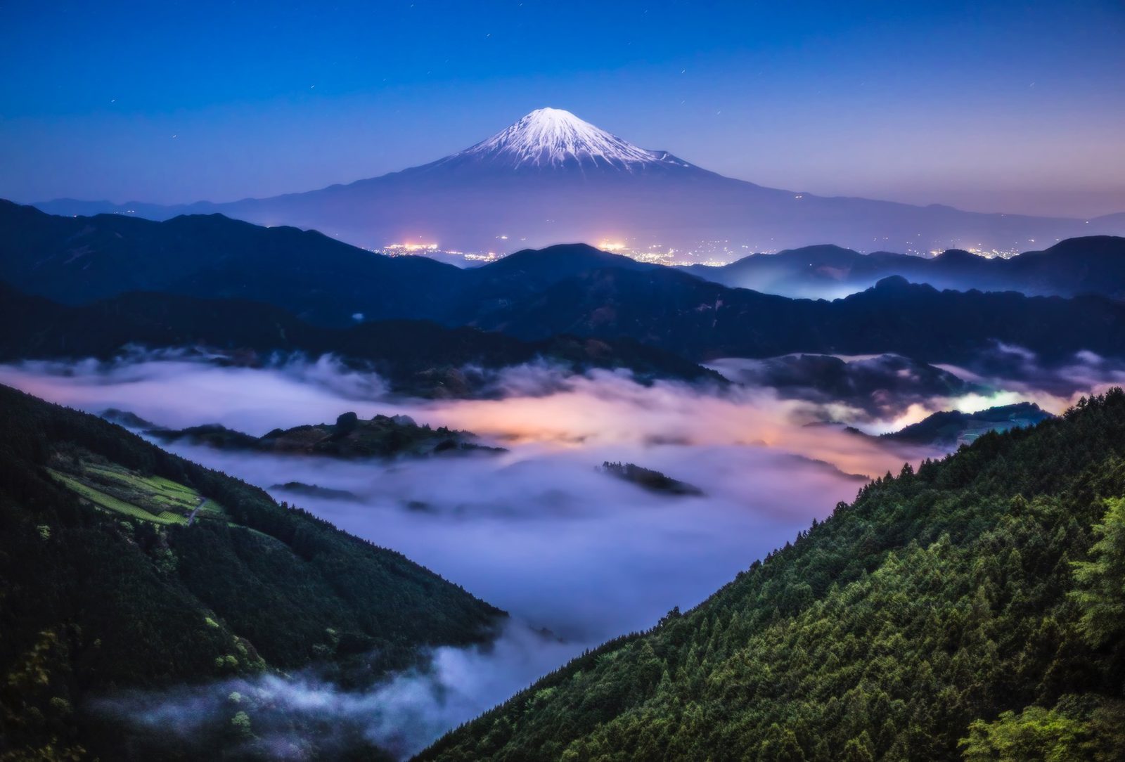 吉原 夜明け前の富士と雲海（吉原（静岡市清水区）・静岡県）